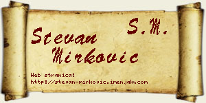 Stevan Mirković vizit kartica